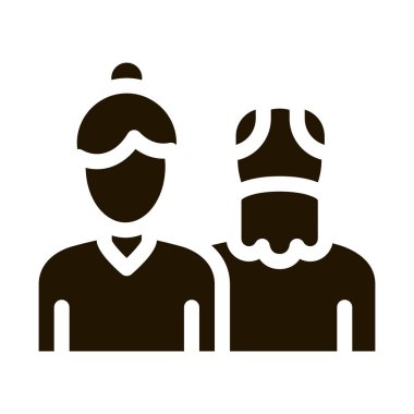 Büyük anne ve büyük baba simge vektörü. Büyükanne ve büyükbaba imzalar. izole edilmiş sembol çizimi