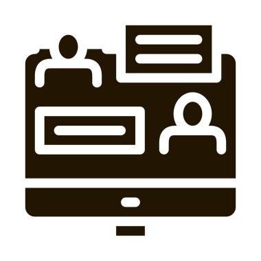 Çevrimiçi tartışma sembolü vektörü. Çevrimiçi Tartışma İşareti. izole edilmiş sembol çizimi