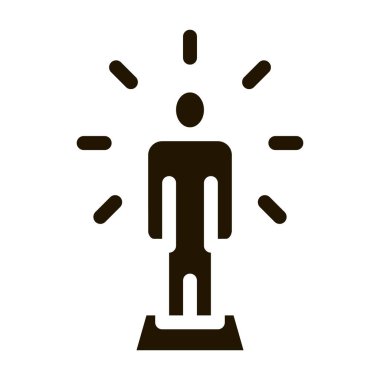 Parıldayan insan sembolü vektörü. İnsan Parıltısı İşareti. izole edilmiş sembol çizimi