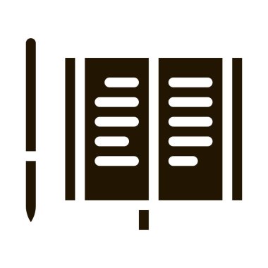 Not Defteri Kalem simgesi vektörü. Not Defteri Kalem İmzası. izole edilmiş sembol çizimi