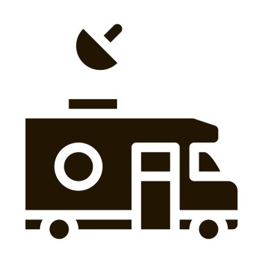 Muhabir Kamyonu sembol vektörü. Muhabir Kamyonu Tabelası. izole edilmiş sembol çizimi