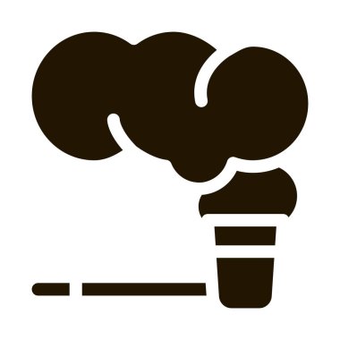 Sigara içilen pipo sembolü vektörü. Sigara Borusu İşareti. izole edilmiş sembol çizimi