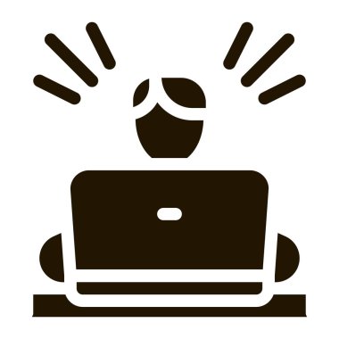 Stress Work Man simge vektörü. Stresli İşçi İşareti. izole edilmiş sembol çizimi