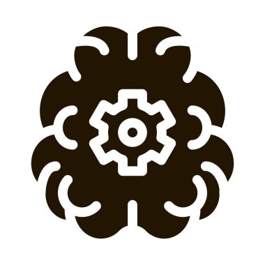 İnsan Beyni Gear sembol vektörü. İnsan beyni vites tabelası. izole edilmiş sembol çizimi