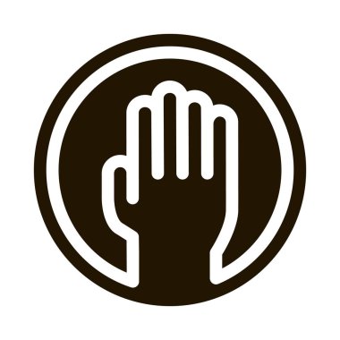 Elle Yuvarlak Çerçeve sembol vektörü. El Yuvarlak Çerçeve İşareti. izole edilmiş sembol çizimi