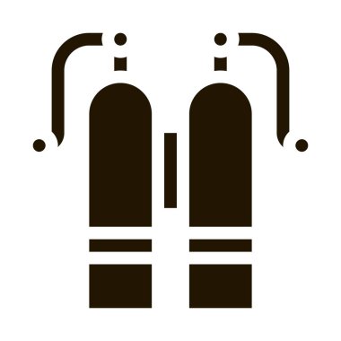 Oksijen Silindiri Simgesi Vektör Çizimi