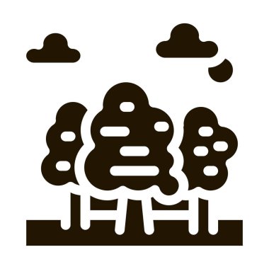 Ağaçlar Ormanı Simge Vektör Kabartması