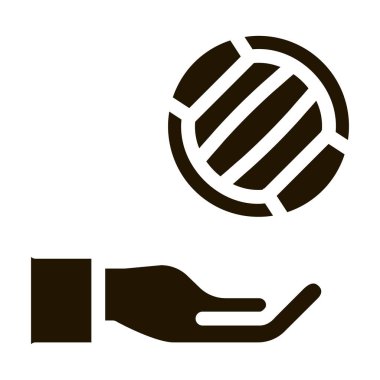 Top El Simgesi Vektör Çizimine Uçuyor