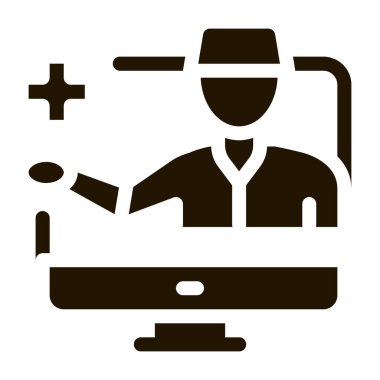 Çevrimiçi Doktor Simge Vektör Kabartması