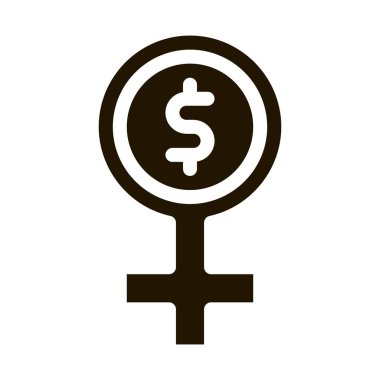 Kadın Doları İşaretli Simge Vektör Kabartması