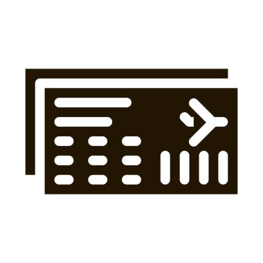 Uçak Biletleri Geçiş Kartı Simge Vektörü