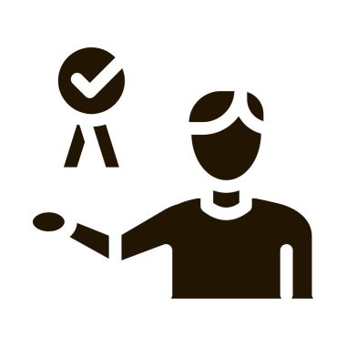 İşadamı Madalya Simgesi Vektörü