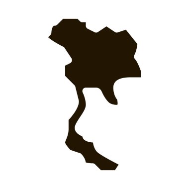 Tayland Coğrafi Haritası Simge Vektörü