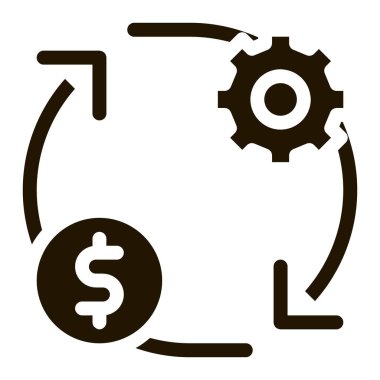 Vites Değiştir Para sembol vektörü. Vites Değiştir Para Tabelası. izole edilmiş sembol çizimi