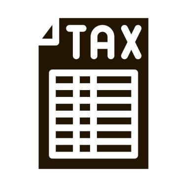 Vergi Grafik Sayfası sembol vektörü. Vergi Çizelgesi Sayfa İşareti. izole edilmiş sembol çizimi