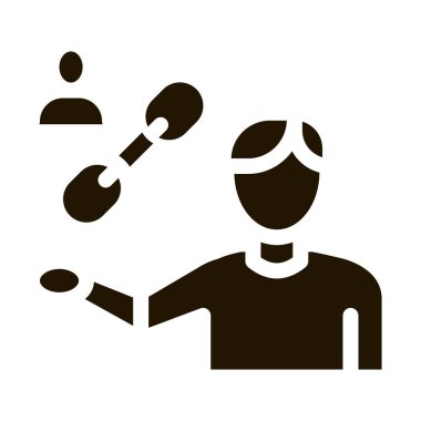 İnsan Tut Zinciri sembol vektörü. İnsan Zinciri İşareti. izole edilmiş sembol çizimi