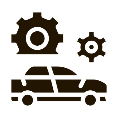 Araba Vites Detaylı glyph ikon vektörü. Araba Dişlileri Tabelası. izole edilmiş sembol çizimi
