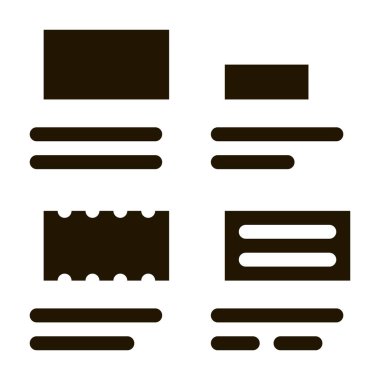 Tuğla Tipleri glifin simge vektörü. Tuğla Tipi Boyut İşareti. izole edilmiş sembol çizimi