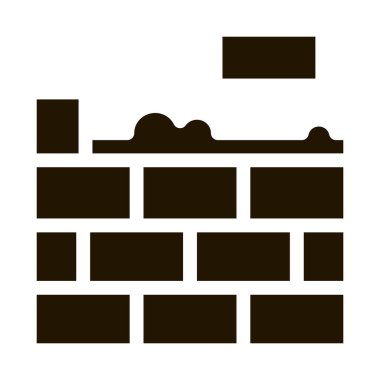 Tuğla döşeyen sembol vektörü. Tuğla İşareti. izole edilmiş sembol çizimi