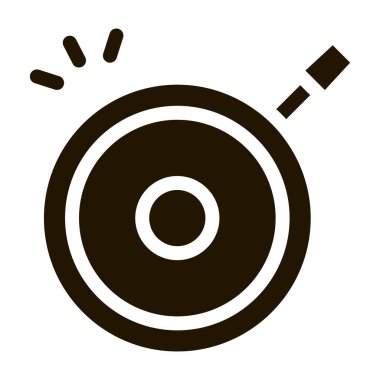 Bisiklet Tekerleği Simgesi Vektör Çizimi