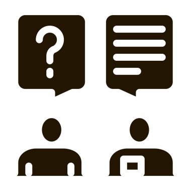 Turist ve İşçi Simgesi İllüstrasyonu Diyaloğu