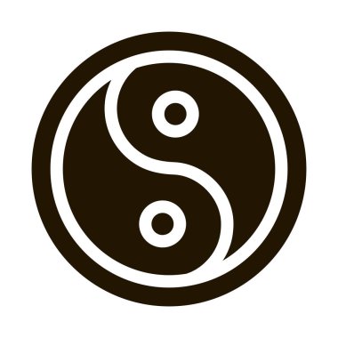 Yin Yang Simge Vektör Kabartması