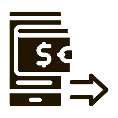 akıllı telefon simgesi vektör kabartması ile kart ödemesi