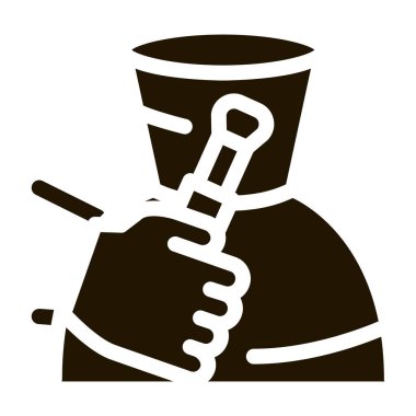 Kil vazo boyama ikonu Vektör Kabartması