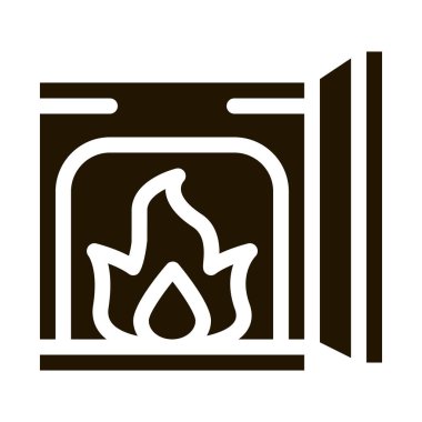 Soba simgesi Vektör Kabartması 'nda ateş açın