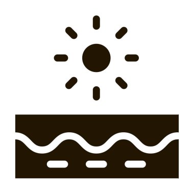 güneş kremi etkisi simgesi Vektör Kabartması