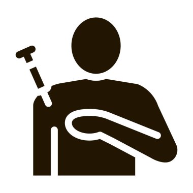 Omuz ikonu Vektör Glyph İllüstrasyonuna enjeksiyon