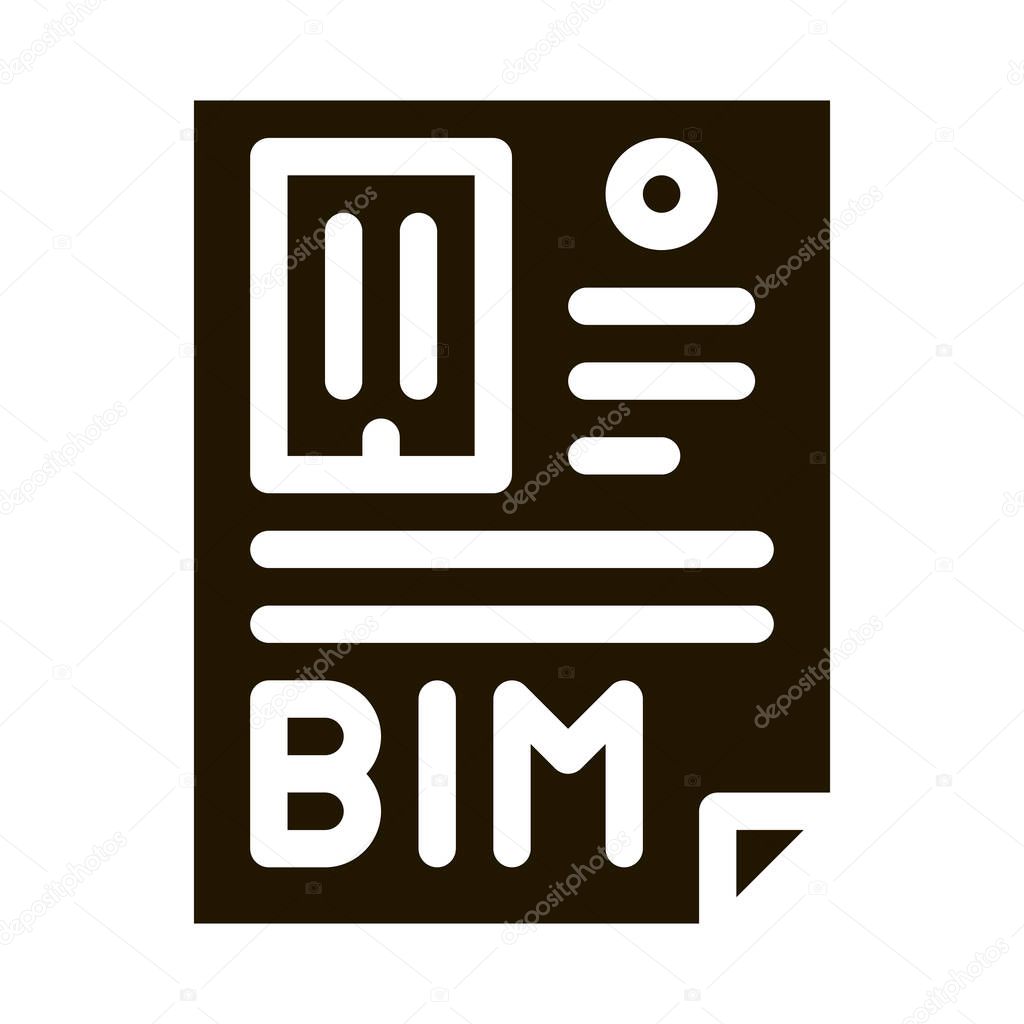 report on building information modeling icon Vector Glyph Illustration