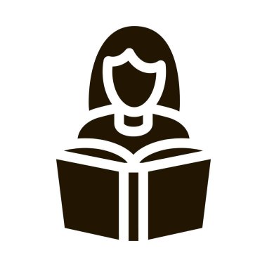 Kız ikonu Vektör Kabartması Okuma