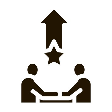 Başarılı insanların sözleşme simgesi Vektör Glyph İllüstrasyonu