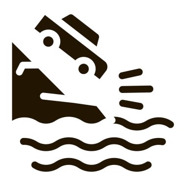 Uçan araba simgesi Vektör Glyph Görüntü