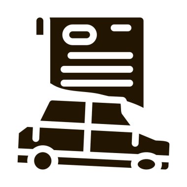 Araba sigortası ikonu Vektör Glyph İllüstrasyon