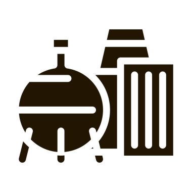 Kimyasal fabrika simgesi Vektör Kabartma