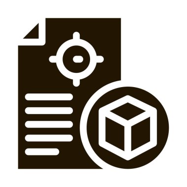 paket teslim belgesi simgesi Vektör Glyph İllüstrasyonu