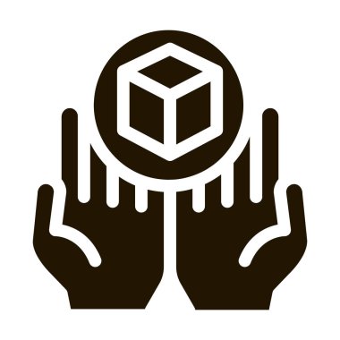 Elle teslim simgesi Vektör Glyph İllüstrasyonu