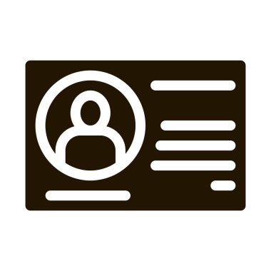 sürücü belgesi simgesi Vektör Glyph İllüstrasyonu