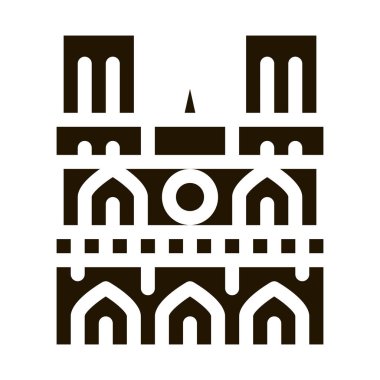 notre dame de Paris simgesi Vektör Kabartma