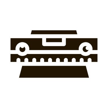 Fayans uzunluğu ölçüm simgesi Vektör Kabartma Çizimi