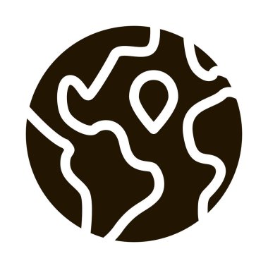 Topoğrafya Gezegeni Simgesi Vektörü