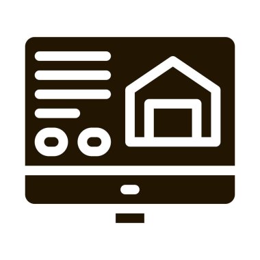 Ev simgesi Vektörü Glyph İllüstrasyonu hakkında bilgisayar bilgileri