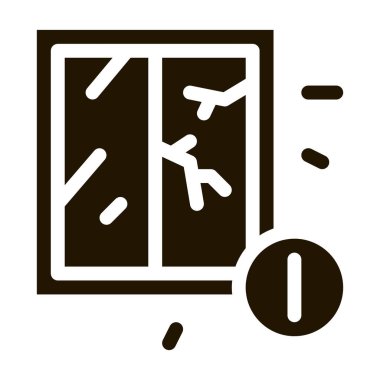 Ereksiyon simgesi Vektör Çizimi nedeniyle kırık pencere