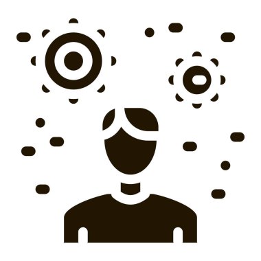 Erkek virüs taşıyıcı simgesi Vektör Kabartma