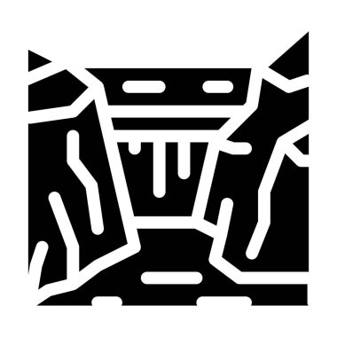 kayalık arazi ikonu Vektör Glyph İllüstrasyonu