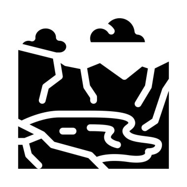 Rock camber simgesi Vektör Glyph İllüstrasyonu