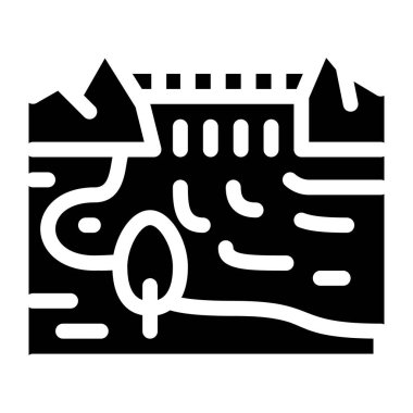 akan nehir simgesi Vektör Kabartması