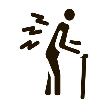 Senile artrit of back simgesi Vektör Glyph Illustration